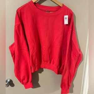 Old Navy cropped crew neck red sweatshirt, XLT